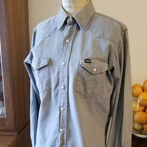 Vintage Wrangler Grey Denim Western Shirt Small